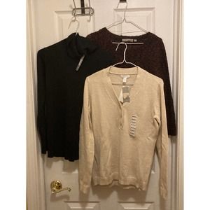 Lot of three sweaters: charter club, ny collection, joseph a  All are medium